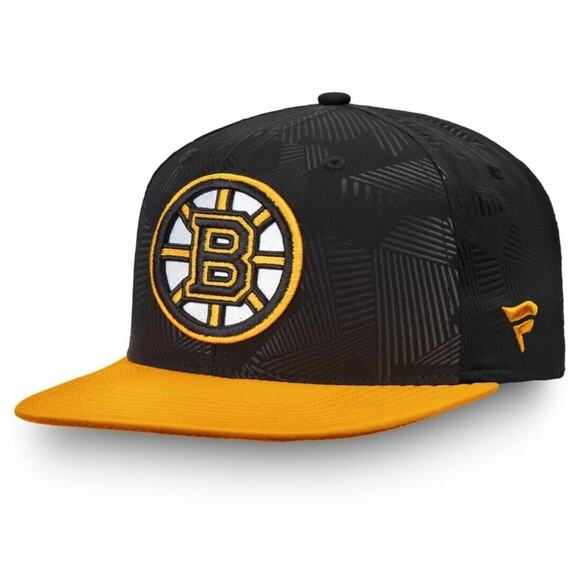 Boston Bruins Core 2-Tone Snapback NHL Cap Fanatics Brand Hat Black Yellow Gold - Picture 1 of 5